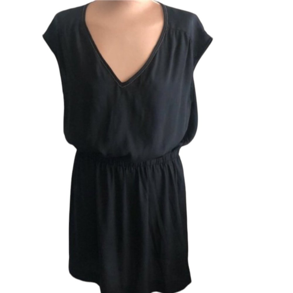 H&M Short Sleeve V-neck Mini Dress black Sz.12